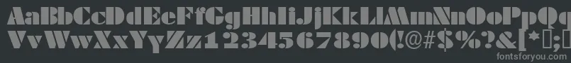 フォントTessassk – 黒い背景に灰色の文字