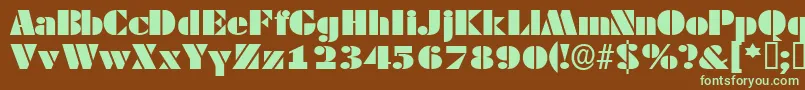 Шрифт Tessassk – зелёные шрифты на коричневом фоне