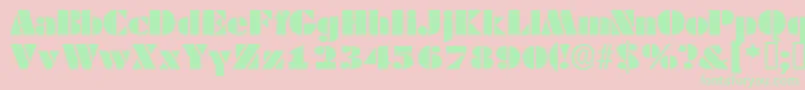 Czcionka Tessassk – zielone czcionki na różowym tle