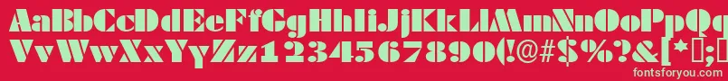 Tessassk Font – Green Fonts on Red Background