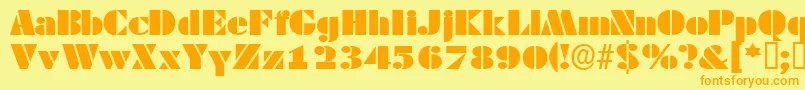Tessassk Font – Orange Fonts on Yellow Background