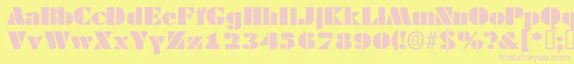 Tessassk-fontti – vaaleanpunaiset fontit keltaisella taustalla