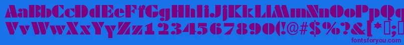 Tessassk Font – Purple Fonts on Blue Background