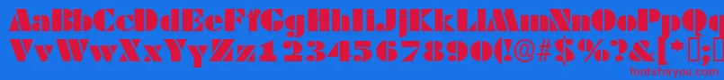 フォントTessassk – 赤い文字の青い背景