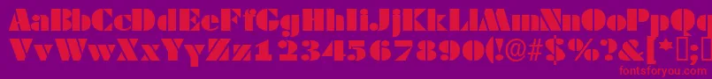 Czcionka Tessassk – czerwone czcionki na fioletowym tle