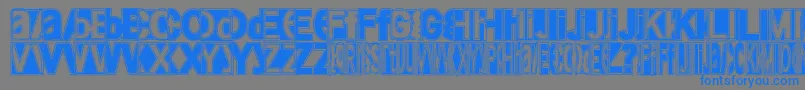 Friendlyfiremagic-Schriftart – Blaue Schriften auf grauem Hintergrund