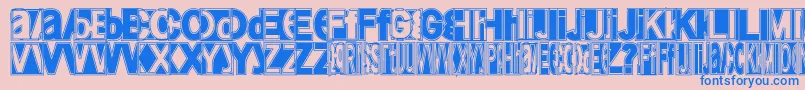 Friendlyfiremagic-Schriftart – Blaue Schriften auf rosa Hintergrund