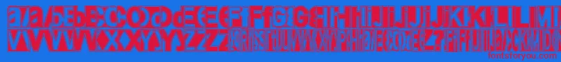 フォントFriendlyfiremagic – 赤い文字の青い背景