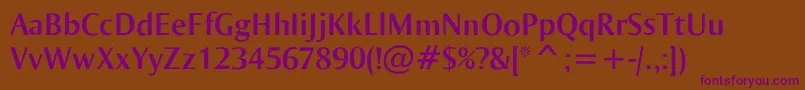 Ogiremabold-Schriftart – Violette Schriften auf braunem Hintergrund