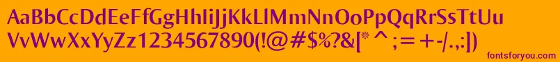 Ogiremabold-Schriftart – Violette Schriften auf orangefarbenem Hintergrund