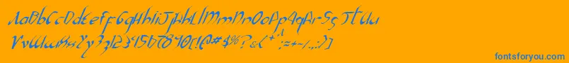 フォントXaphan2i – オレンジの背景に青い文字