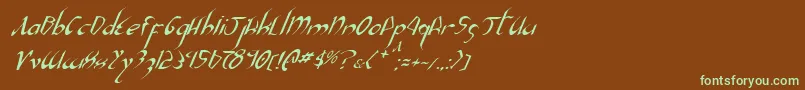 Xaphan2i Font – Green Fonts on Brown Background