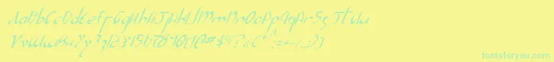 fuente Xaphan2i – Fuentes Verdes Sobre Fondo Amarillo