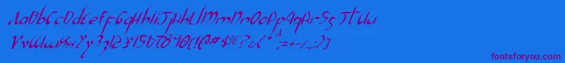 Xaphan2i Font – Purple Fonts on Blue Background