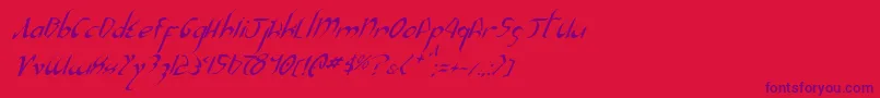 Xaphan2i-Schriftart – Violette Schriften auf rotem Hintergrund