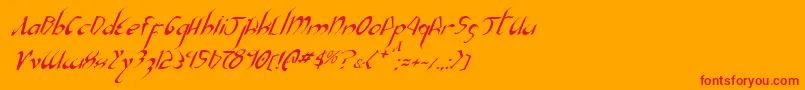 フォントXaphan2i – オレンジの背景に赤い文字