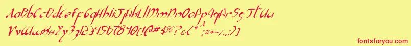 Xaphan2i Font – Red Fonts on Yellow Background