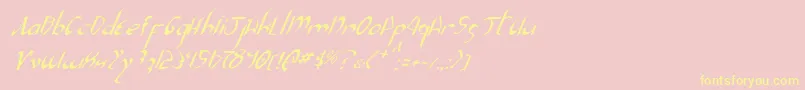 Xaphan2i-Schriftart – Gelbe Schriften auf rosa Hintergrund