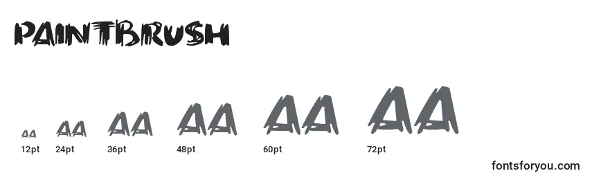 Размеры шрифта Paintbrush (70543)