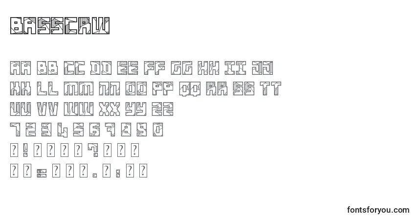 Schriftart Basscrw – Alphabet, Zahlen, spezielle Symbole