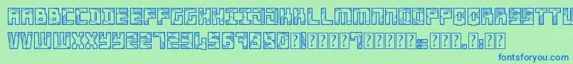 Basscrw Font – Blue Fonts on Green Background