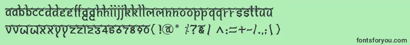 フォントBitlingshivomRegular – 緑の背景に黒い文字