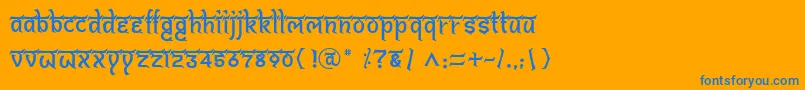 フォントBitlingshivomRegular – オレンジの背景に青い文字