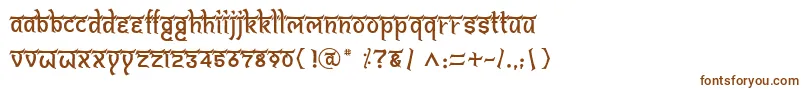 フォントBitlingshivomRegular – 白い背景に茶色のフォント