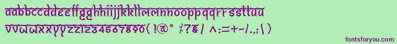 Czcionka BitlingshivomRegular – fioletowe czcionki na zielonym tle