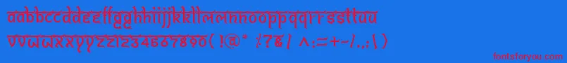 Fonte BitlingshivomRegular – fontes vermelhas em um fundo azul