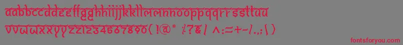 フォントBitlingshivomRegular – 赤い文字の灰色の背景