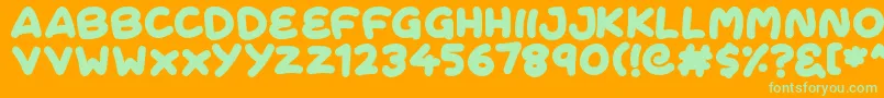 FreshCream-Schriftart – Grüne Schriften auf orangefarbenem Hintergrund