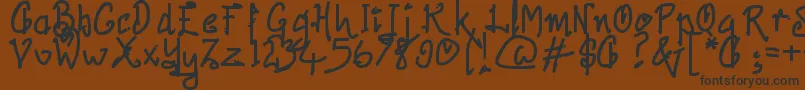 フォントPrestica – 黒い文字が茶色の背景にあります