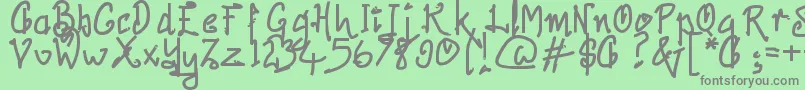 フォントPrestica – 緑の背景に灰色の文字