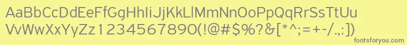 PfhighwaysansproLight Font – Gray Fonts on Yellow Background
