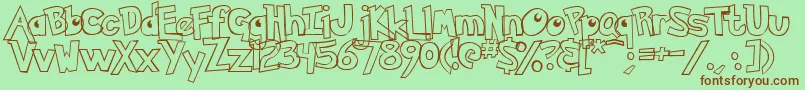 PokemonHollow Font – Brown Fonts on Green Background