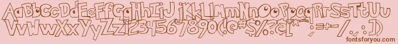 PokemonHollow Font – Brown Fonts on Pink Background