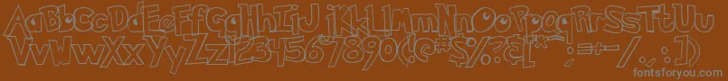 PokemonHollow-fontti – harmaat kirjasimet ruskealla taustalla