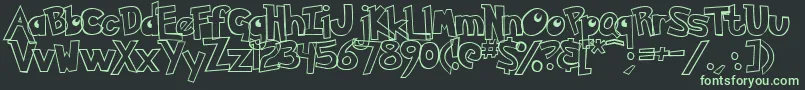 PokemonHollow Font – Green Fonts on Black Background