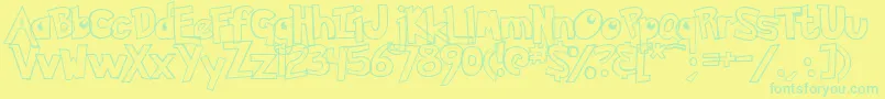 PokemonHollow Font – Green Fonts on Yellow Background