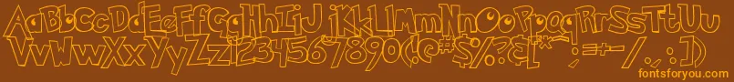 PokemonHollow Font – Orange Fonts on Brown Background