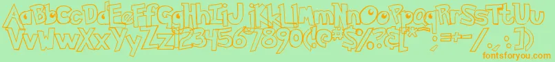 PokemonHollow Font – Orange Fonts on Green Background