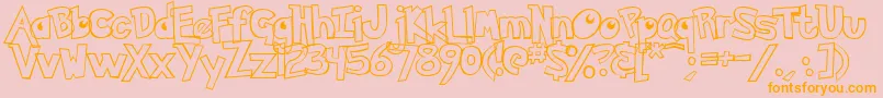 PokemonHollow Font – Orange Fonts on Pink Background