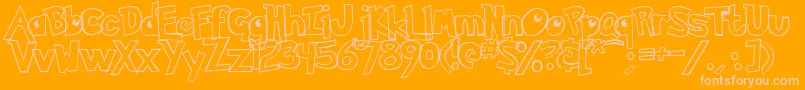 PokemonHollow Font – Pink Fonts on Orange Background