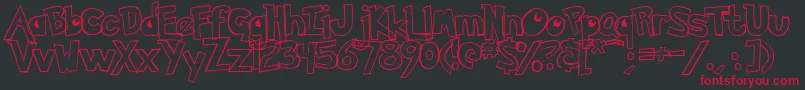 PokemonHollow Font – Red Fonts on Black Background