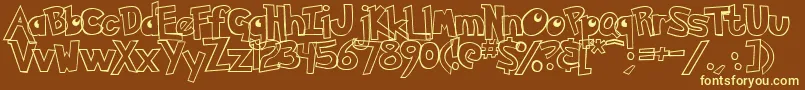 PokemonHollow-fontti – keltaiset fontit ruskealla taustalla