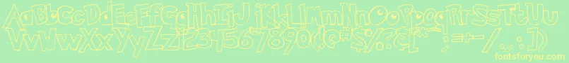 PokemonHollow Font – Yellow Fonts on Green Background