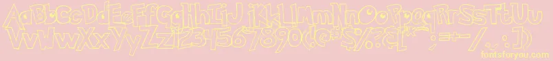 PokemonHollow Font – Yellow Fonts on Pink Background