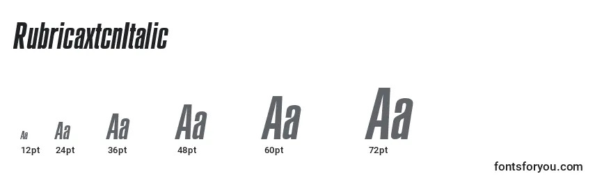RubricaxtcnItalic Font Sizes