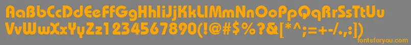フォントDynameBlackSsiBold – オレンジの文字は灰色の背景にあります。